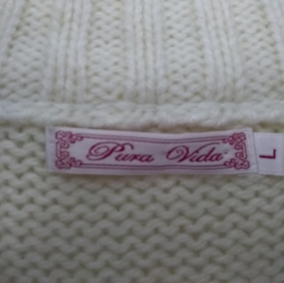 Pura Vida Vintage Y2K Fair Isle Nordic Pattern Wide Sleeve Full Zip Sweater SZ L - Picture 6 of 14